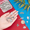 60Pcs 6 Style Independence Day Theme Tibetan Style Zinc Alloy Pendants TIBEP-SC0002-05-3