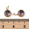 Ion Plating(IP) 304 Stainless Steel Micro Pave Cubic Zirconia Charms X-STAS-Z094-02G-04-3