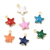 Brass Enamel Charms KK-K337-02G-1
