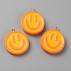 Opaque Resin Enamel Pendants RESI-WH0036-20C-2