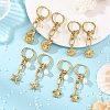 Ocean Theme 304 Stainless Steel Dangle Hoop Earrings EJEW-JE07357-1
