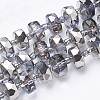 Electroplat Glass Beads Strands EGLA-Q092-8mm-D10-1