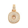 Brass Micro Pave Clear Cubic Zirconia Pendants KK-B099-01G-O-1