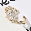 Brass Micro Pave Cubic Zirconia Cuff Rings for Women RJEW-H256-05G-3