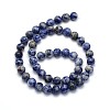 Natural Blue Spot Jasper Round Beads Strands G-O047-01-6mm-3