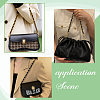 1Pc Black Imitation Leather Alloy Purse Chains FIND-AR0006-37-5