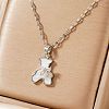 Cute Mini Cartoon Bear Brass Cubic Zirconia Pendant Necklaces for Women JK9579-1-2