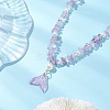 Natural Ametrine Chip & Imitaton Round Pearl Beaded Adjustable Necklaces NJEW-JN05227-04-1