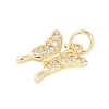 Rack Plating Brass Micro Pave Clear Cubic Zirconia Charms KK-Z060-05G-01-2