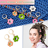 Alloy Enamel Flower with Yin Yang Charm Locking Stitch Markers HJEW-PH01723-4