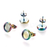 Ion Plating(IP) 304 Stainless Steel Stud Earring Settings STAS-K202-05C-M-2