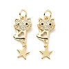 Eco-friendly Brass Micro Pave Clear Cubic Zirconia Pendants KK-D080-40G-1