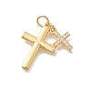 Brass Micro Pave Cubic Zirconia Pendants KK-D431-070G-1