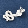 925 Sterling Silver Snake Pendants with Jump Rings STER-R013-12S-2