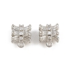 Brass Micro Pave Clear Cubic Zirconia Tube Bails CU-CBA6A75-23P-1
