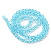 Transparent Electroplate Glass Beads Strands GLAA-F029-4mm-C20-2