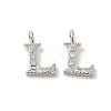 Initial Letter Brass Micro Pave Cubic Zirconia Pendants ZIRC-F008-L-1