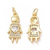 Brass Micro Pave Cubic Zirconia Pendants ZIRC-F134-03G-1
