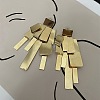 Alloy Rectangle Tassel Stud Earrings for Women EJEW-L298-01G-1