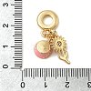 Brass Micro Pave Clear Cubic Zirconia European Dangle Charms KK-C137-11G-3