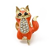 Fox Enamel Pin with Rhinestone JEWB-I019-14G-1