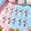 10Pcs 10 Colors Acrylic Pearl Angel Pendant Keychain KEYC-JKC01108-1