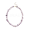 Natural Amethyst Chips Beaded Necklaces NJEW-JN04061-01-1