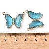 Brass Pave Faceted Glass Connector Charms FIND-Z020-03C-3