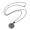 Retro Mandala 201 Stainless Steel Box Chain Constellation Pendant Necklaces for Women Men LS-NJEW-M223-01B-3