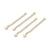 Ion Plating(IP) 316 Surgical Stainless Steel Curb Chain Extender with Natural  White Jade Round Charm STAS-A097-01G-09-1