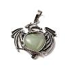 Natural Green Aventurine Heart Pendants KK-K331-01AS-09-2