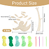 DIT Unfinished Wood Hanging Sloth Knitting Craft Kits TOOL-GL0001-13-2