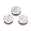 Non-Tarnish 304 Stainless Steel Textured Pendants X-STAS-I098-01-12mm-P-3