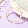 Nuggets Natural Cultured Freshwater Pearl & Brass Beaded Bangles BJEW-JB13979-1