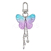 5Pcs 5 Colors Acrylic Butterfly Pendant Decorations HJEW-JM01779-S-2