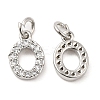 Brass Micro Pave Grade AAA Cubic Zirconia Charms ZIRC-P067-11P-O-NR-2