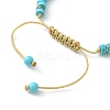 2Pcs 2 Style Natural Howlite & Synthetic Turquoise Braided Bead Bracelets Set BJEW-JB09464-01-5
