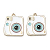Rack Plating Alloy Enamel Pendants PALLOY-F308-10G-01-1
