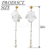 Acrylic Pearl Petal & Shell Pearl Bead Stud Dangle Earrings EJEW-YW00005-3