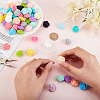 DICOSMETIC 60Pcs 15 Colors Food Grade Eco-Friendly Silicone Beads FIND-DC0001-28-3