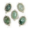 Natural Green Strawberry Quartz Faceted Oval Links G-B126-07G-06-1