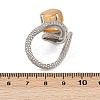 Snake Natural Yellow Quartz Open Cuff Rings RJEW-K286-10P-01-5