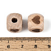 Laser Engraved Beech Wood European Beads WOOD-T033-08B-3