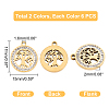 12Pcs 2 Colors 201 Stainless Steel Pendants STAS-UN0031-34-4