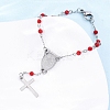 Glass Beads Rosary Bracelets BJEW-A032-04P-02-5