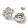 Flower Rack Plating Brass Micro Pave Clear Cubic Zirconia Stud Earrings for Women EJEW-A045-09P-2