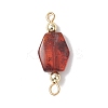 Gradient Color Natural Amber Nuggets Connector Charms PALLOY-JF04988-3
