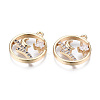 Brass Micro Pave Clear Cubic Zirconia Pendants KK-S359-141-RS-3