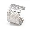 Braided 304 Stainless Steel Cuff Bangles for Women BJEW-P362-04P-2