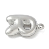 304 Stainless Steel Initial Pendants STAS-S186-12R-P-2